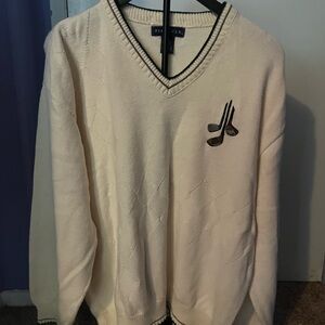 Pinnacle Cream V-Neck Men's Golf Sweater